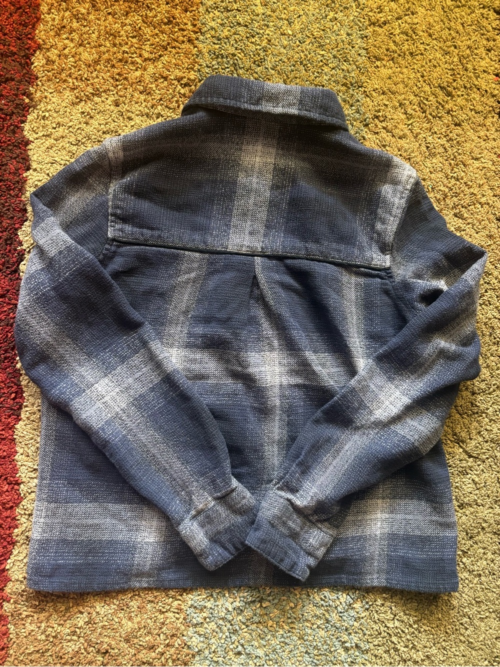 Topshop Plaid Shacket Overshirt Women’s US 6 Navy Blue Gray 100% Cotton - Picture 5 of 5